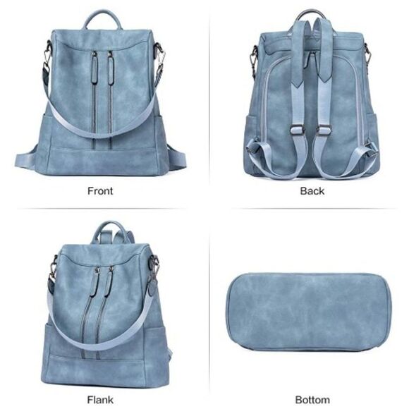OLYE Leather Backpack for Women- BLUE main image 6
